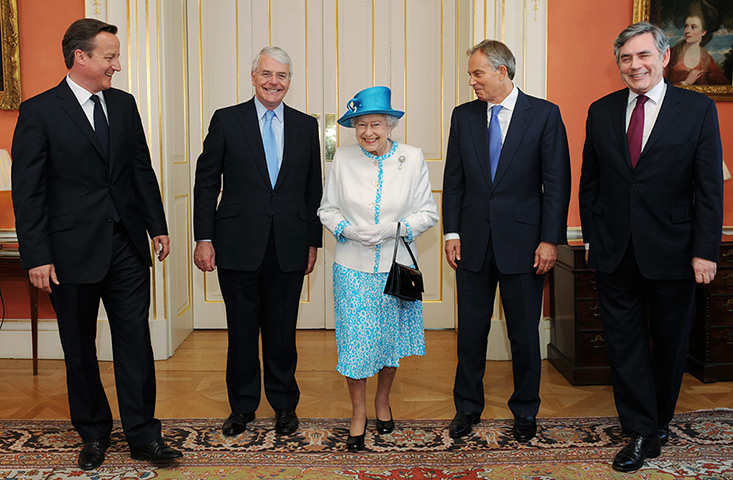 Stefan Rousseau: The Queen lunches with with David Cameron and former prime ministers 