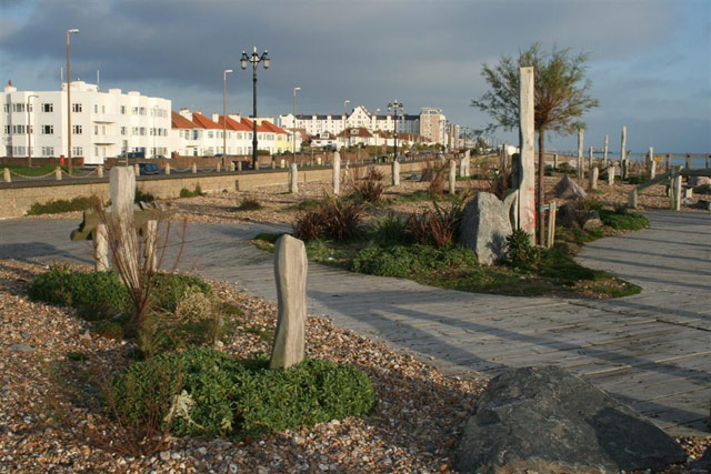 Seaside South parade: UK seaside West Parade Worthing