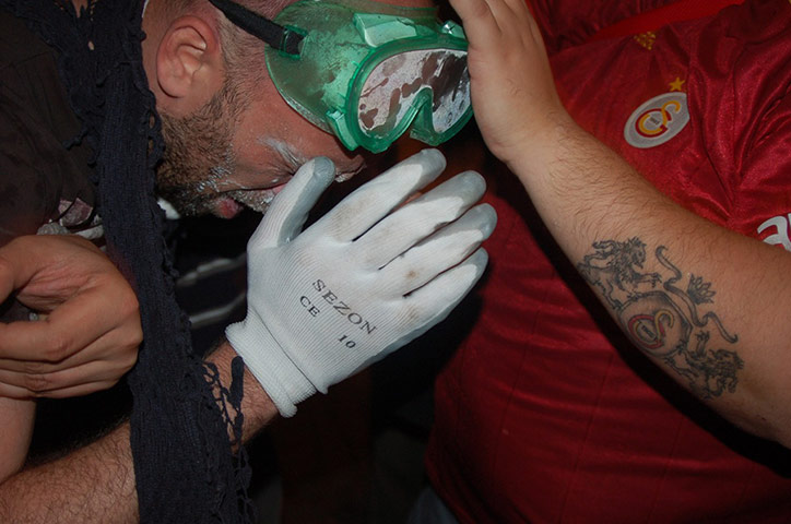 Turkey demonstrations: protestor antiacid