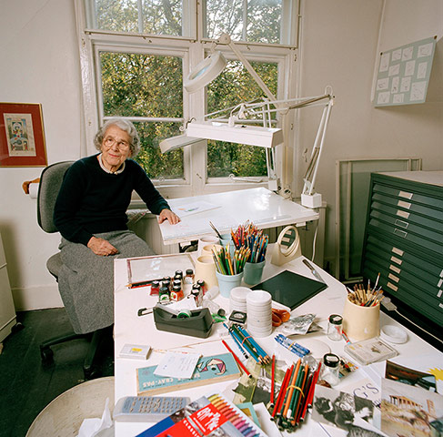 Judith Kerr: Judith Kerr at home in Barnes, London