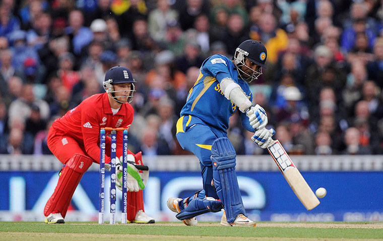 Champions Trophy 2: Sangakkara lofts Bopara for four 