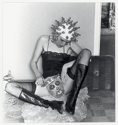 Photo Espana: Renate Bertlmann's Tender Pantomime, 1976. Black and white photograph (from