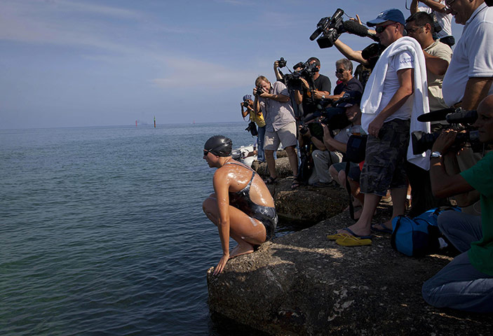 20 Photos: Chloe McCardel at the start her swim from Havana to Florida