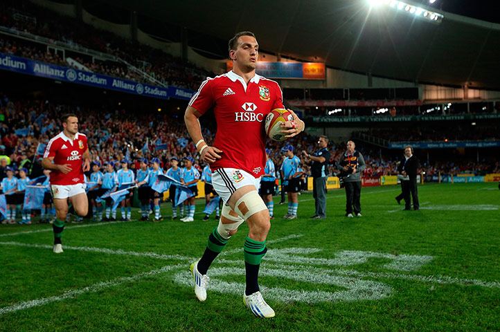 Lions Tour Match: Sam Warburton leads out his team prior to the Tour match