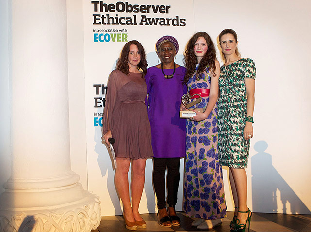 Ethical Awards: Rosalind Jana with judges Baroness Lola Young and Livia Firth
