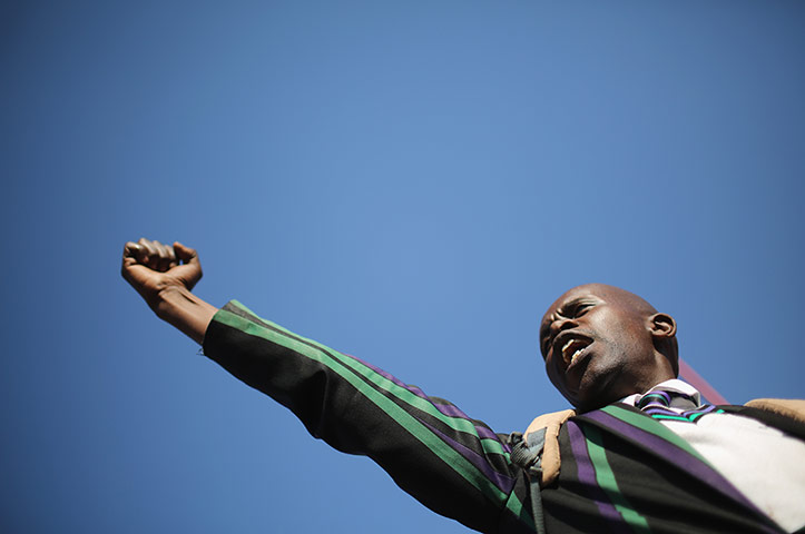 Youth Day in South Africa: Young man on march
