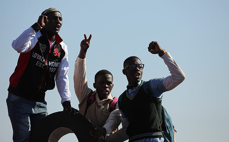 Youth Day in South Africa: Young men at the march