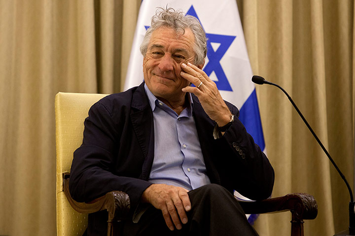 Peres's party: Robert De Niro  visits Israel's President Shimon Peres