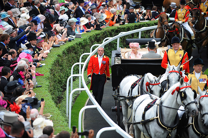 Ascot day one: Queen Elizabeth II arrives at Royal Ascot