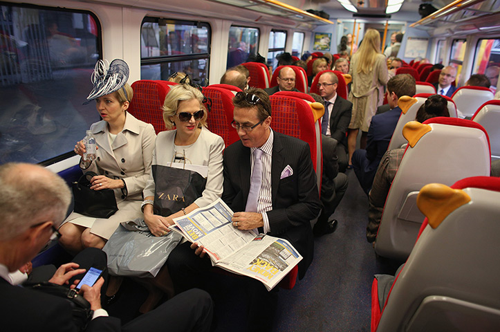 Ascot day one: Racegoers travel by train from Waterloo station