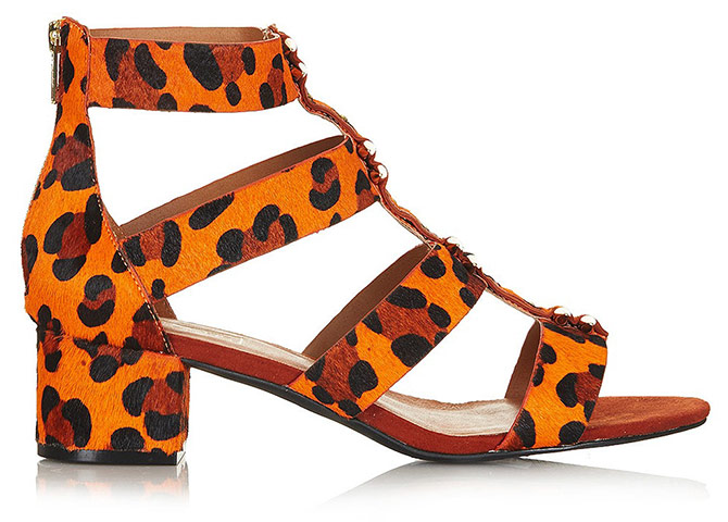 Sandals gallery: Orange leopard print