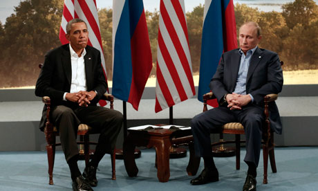 Obama meets with Vladimir Putin during the G8 Summit at Lough Erne in Enniskillen