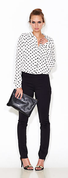 Silk blouses: Heart-print blouse