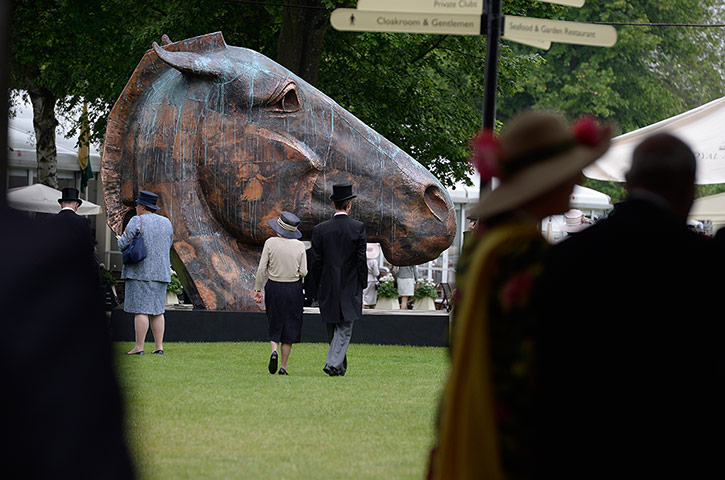 Tom Jenkins's Ascot Day 1: Nic Fiddian-Green's new sculpture 'Copper Horse' 