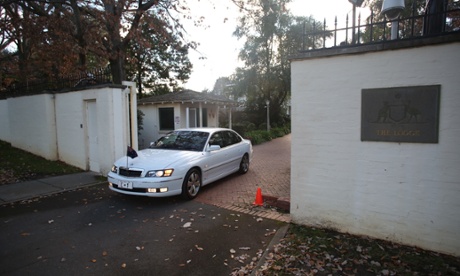 The Prime Minister Julia Gillard leaves the Lodge in Canberra this morning. The Global Mail.