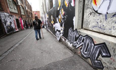 ACDC Fans congregate in ACDC lane in Melbourne's CBD before tonight's concert