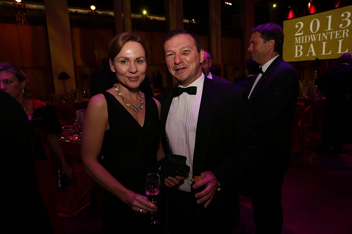Winter Ball: The member for Moreton Graeme Perrentt and his wife Lea Scoines