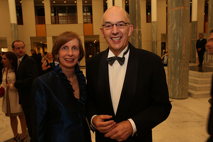 Winter Ball: Ten news veteran Paul Bongiorno with his wife Judith