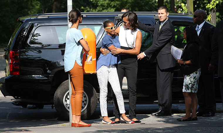 Malia and Sasha Obama: Barack Obama visit to Berlin, Germany - 19 Jun 2013
