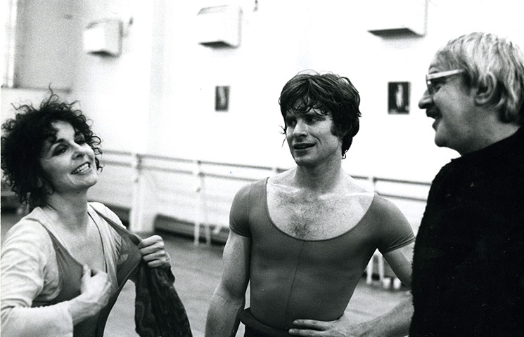 Lynn Seymour, David Wall and Kenneth MacMillan during rehearsals