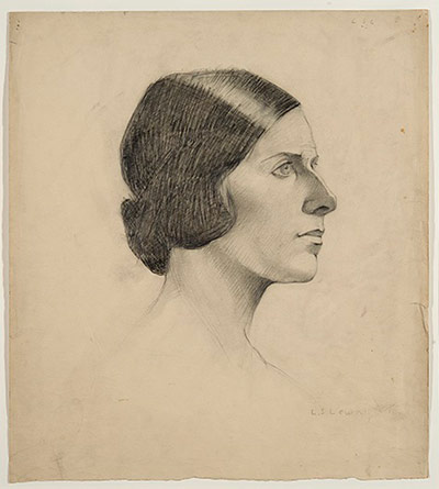 Unseen Lowry: Head of a girl in profile