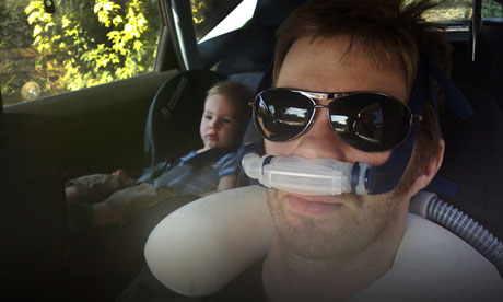 Neil Platt and his son Oscar in the documentary I Am Breathing