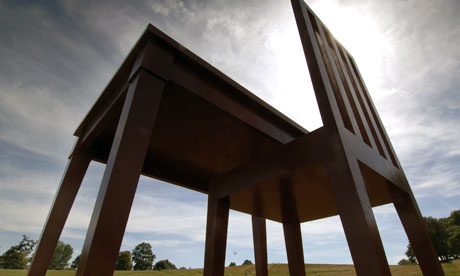 table in a field: The Writer, by Giancarlo Neri