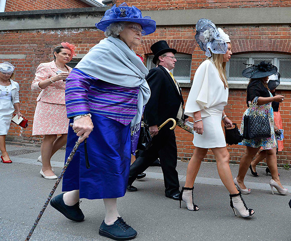 Ladies day at Ascot: Racegoers arrive for Ladies Day at the Royal Ascot 