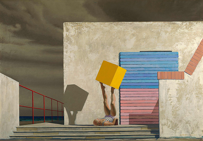 Jeffery Smart: Morning practice, Baia (1969)