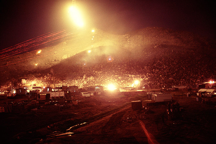 Vietnam War: Long exposure photographs of gunfire at night