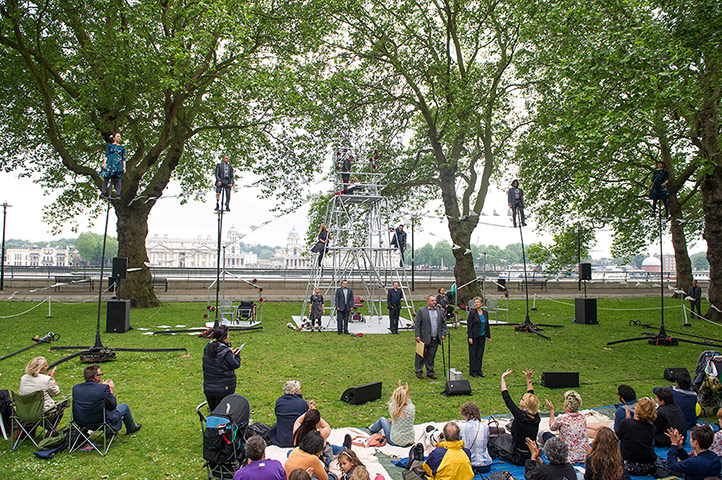 Limbless Knight: The audience applaud at the end of the performance of The Limbless Knight