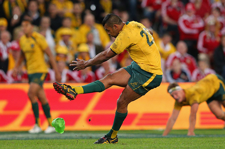 Lions gallery: Kurtley Beale kicks