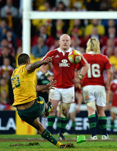 Lions gallery: Australia's Kurtley Beale slips