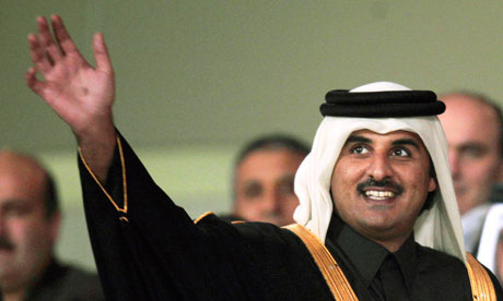 Qatar's Crown Prince Sheikh Tamim Bin Hamad al-Thani at the 12th Arab Games in Doha
