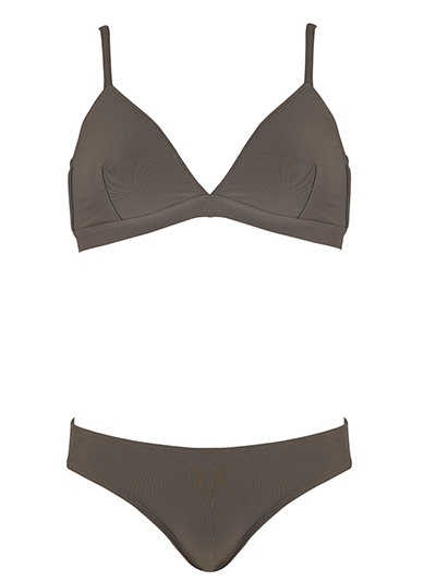 Swimsuit gallery: Taupe top and matching bikini bottoms