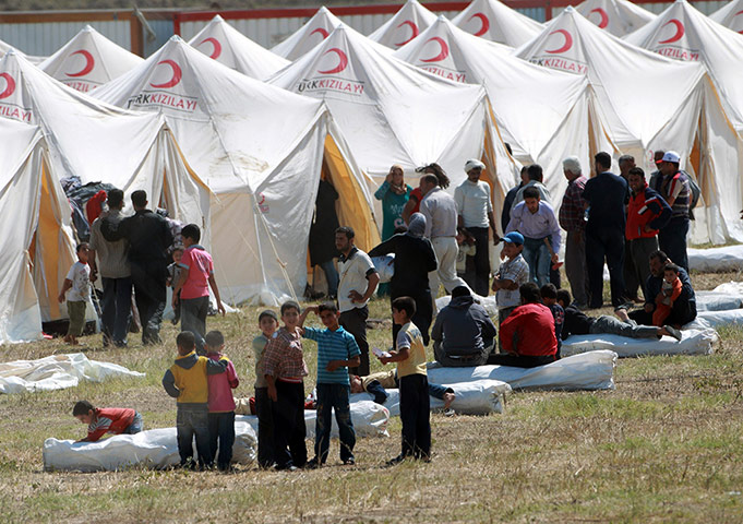 Syrian refugees: Syrian refugees are seen in a refugee camp in the Turkey