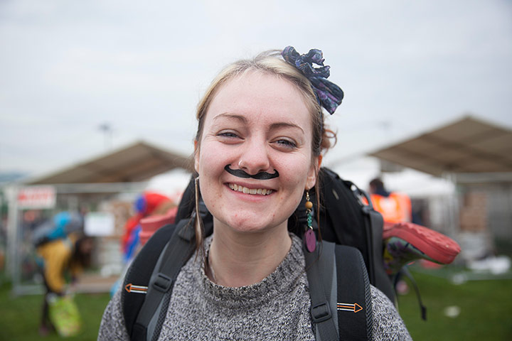 Glastonbury: Kate Metcalf from Essex at Gate A