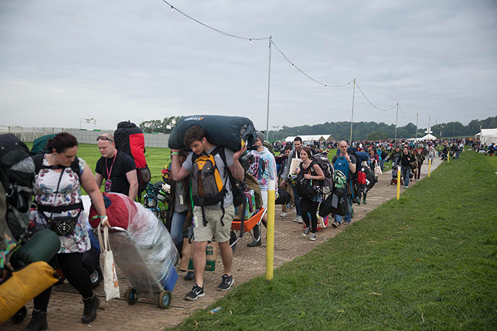 Glastonbury: Gate A on Wednesday morning