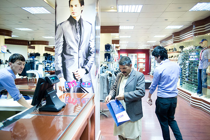 Kabul's new rich: A fashion shop in the Majid Mall