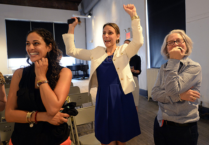 Gay marriage : Glennda Testone (C)  Executive Director of the The Lesbian, Gay, Bisexual a