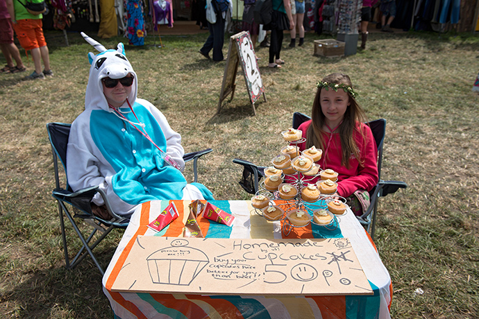 Glastonbury: Cup cakes for sale