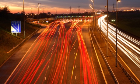 UK motorway at night