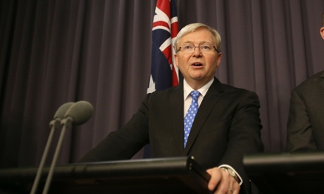 Prime Minister Kevin Rudd after the leadership ballot.