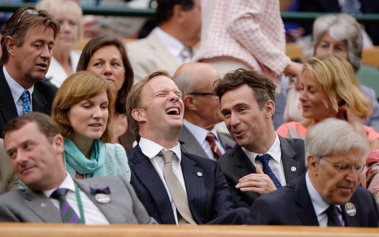 tom wimbo day 5: Fiona Bruce, Rupert Penry-Jones and Jack Davenport