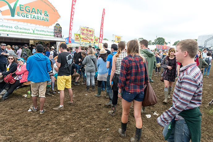 Stones cutouts: Is Mick going for a vegetarian or a frankfurter? 