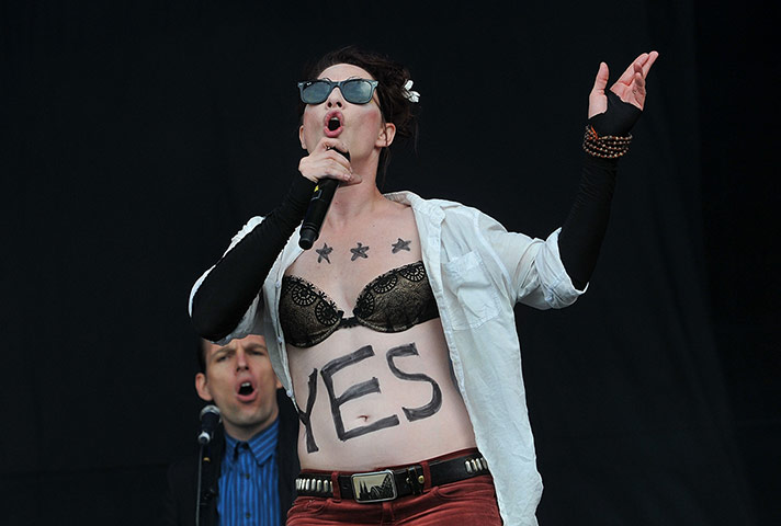 Glastonbury day one: Amanda Fucking Palmer on the Other stage.