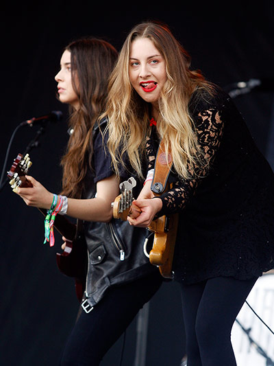 Glastonbury day one: Danielle and Este Haim of Haim 