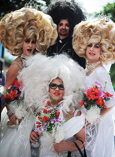 London Pride: Revellers in fancy dress