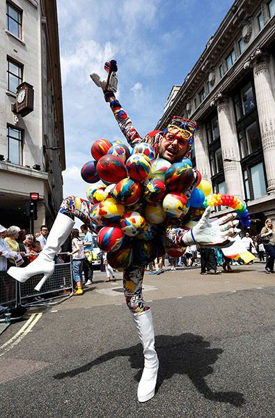 London Pride: A participant dances