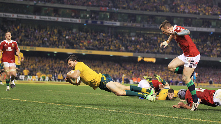 lions gallery 3: Australia's Adam Ashley Cooper scores a try